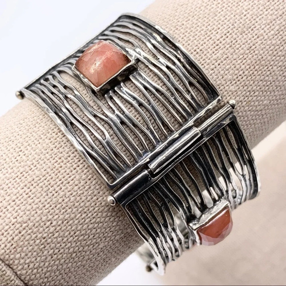 Silpada Pink Cherry Quartz Sterling Silver Bracelet B1189 - Picture 1 of 7